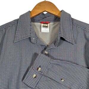 THE NORTH FACE Button Down Blue‎ Plaid Mens Large